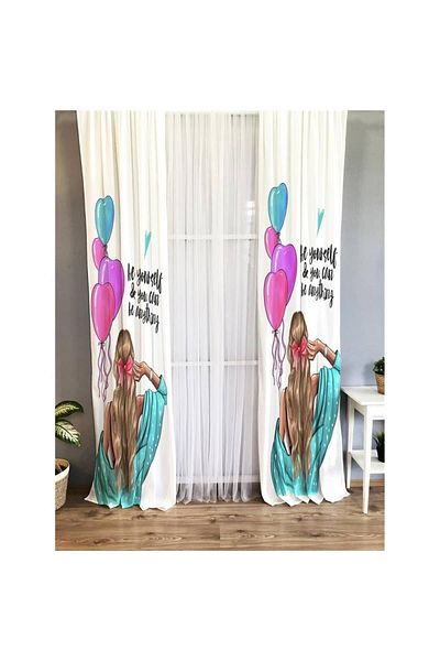 Evmila Girl Patterned Children's Room Background Curtain