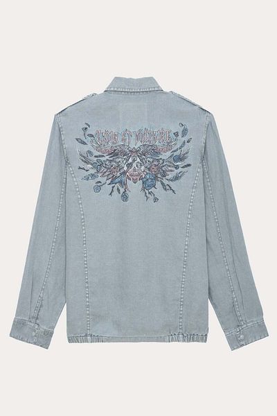 Zadig & Voltaire Linen Shirt Jacket - Embroidery Logo on the Back