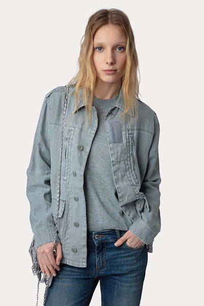 Zadig & Voltaire Linen Shirt Jacket - Embroidery Logo on the Back