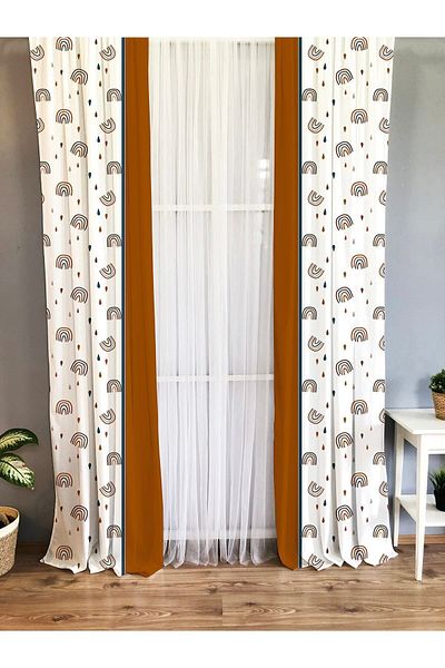 Evmila Printed Patterned Background Curtain for Kids and Baby Room