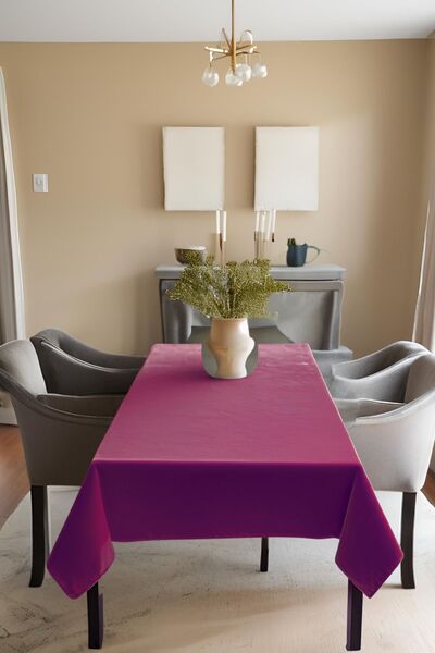 Cortibo Barcelona Velvet Textured Plum Tablecloth