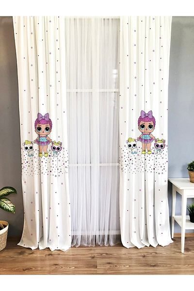 Evmila Children's Room Patterned Background Curtain