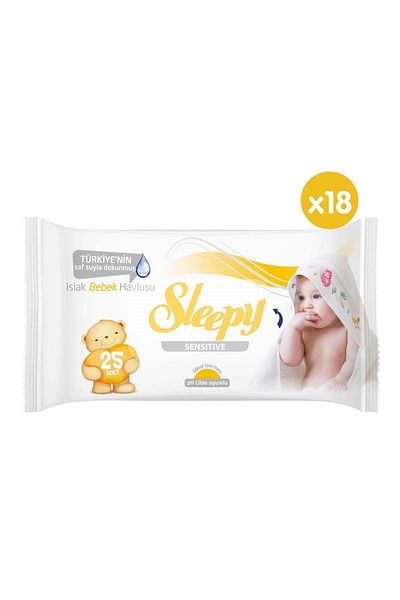 Sleepy Wet Sensitive Baby Towel - 18X25 (450 Sheets)