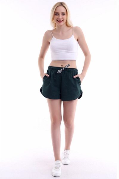kozzy Mini pantaloni scurti sport, zilnic, confortabili, pentru femei, Emerald