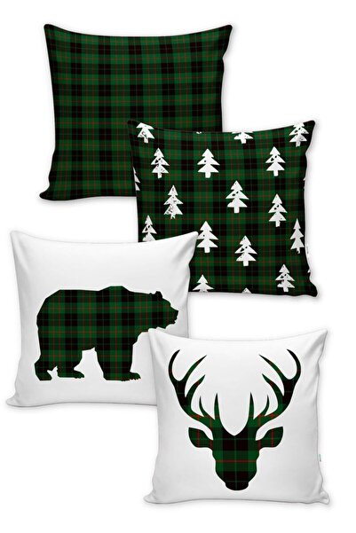 Lolla Evmila Christmas Patterned - 4-Piece Throw Pillow Cover Set