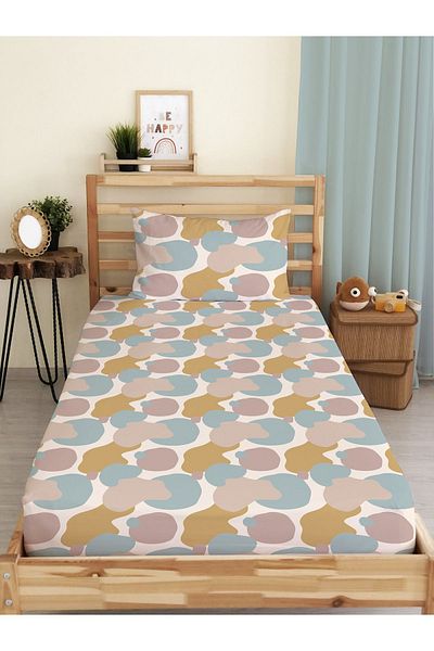 Evmila Colorful Patterned Printed Single Elastic Sheet Set