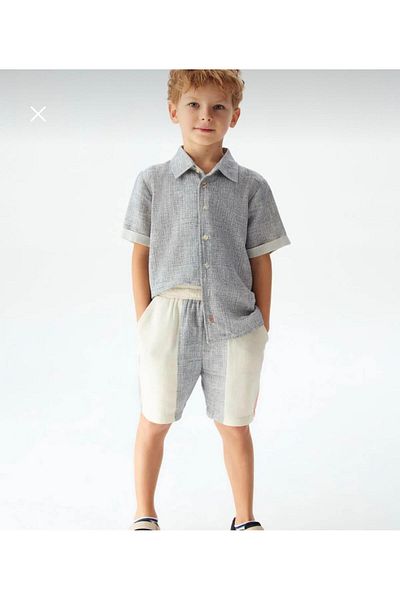 nk kids Boy's Cotton Short Sleeve Shirt and Shorts Set