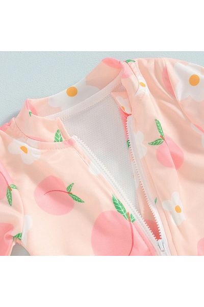 The Cloudish Shop Long Sleeve Ruffle Swimsuit - Baby Girl and Child Upf 50