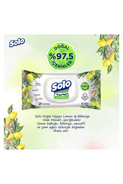 Solo Doğal Hijyen Limon&biberiye Islak Mendil 12'li 600 Yaprak
