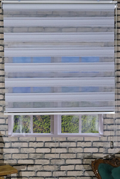 SAMPERSAN GRİ UÇUK PEMBE GÜMÜŞ SİM GEÇİŞLİ PREMİUM KALİTE ZEBRA PERDE