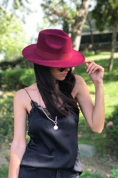Külah Burgundy Fedora Hat