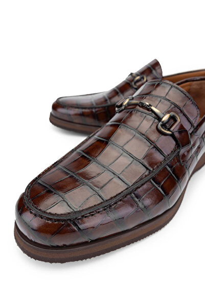 Tamer Tanca Кафяви мъжки мокасини от естествена кожа