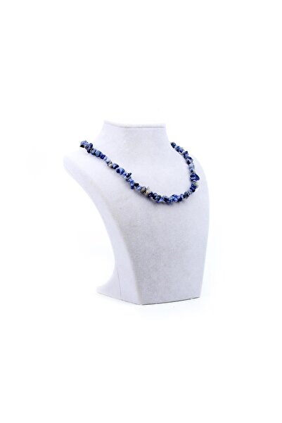 Zeynep Büyükbay قلادة من حجر الصوداليت الطبيعي المكسور