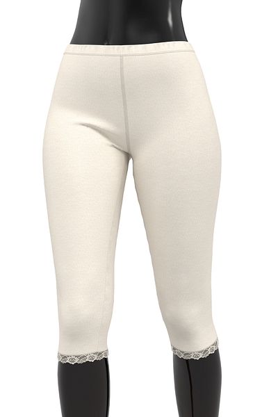 TOLIN Bermuda Capri din dantelă Alba - Colanti damă 100% bumbac 422