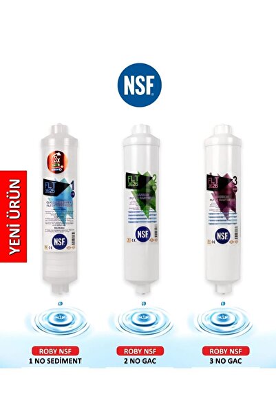 FLT Sertifikalı 3'lü Su Arıtma Filtre Seti 6 Adet Dirsek Ve 3m Hortum Hediyeli