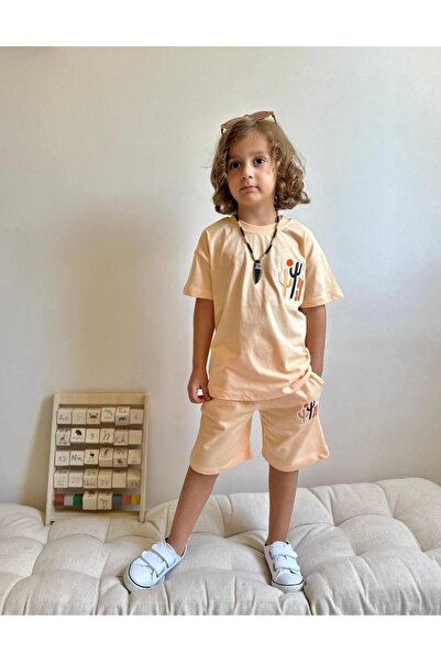 YİGİT BUTİK Set pantaloni scurți brodați pentru băieți