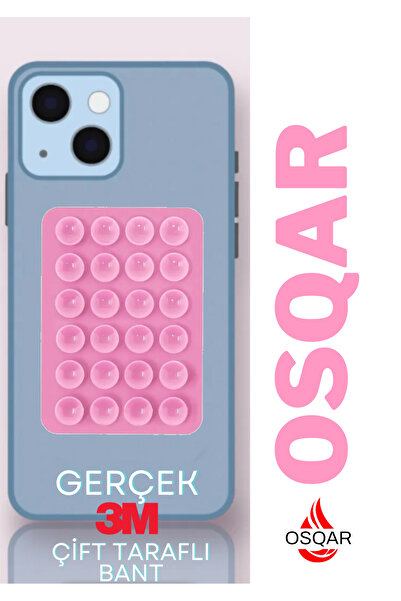 Osqar Telefon Tutucu Ahtapot Vantuz Beyaz Renk Gerçek 3m Yapışkanlı Pembe