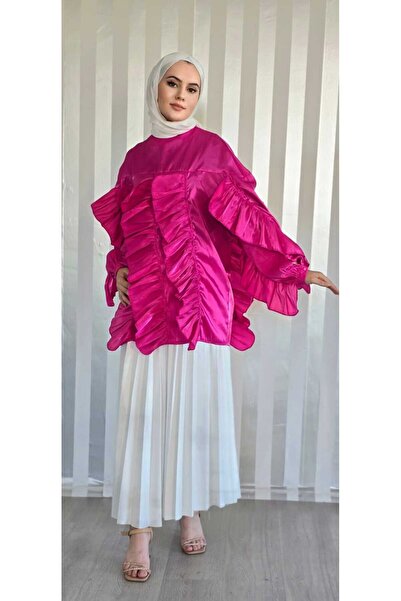 RABİA STORE FIRFIRLI SATEN TUNİK
