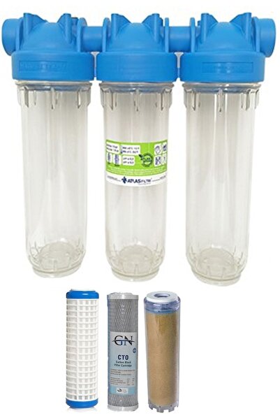AQUA BELLA Atlas 10 Inç Dp Üçlü Trıo Housıng 1" Dolu Filtre Kabı