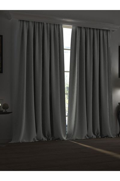 Perle Super Blackout Series Stone Color Lightproof Extrafour Wall Curtain