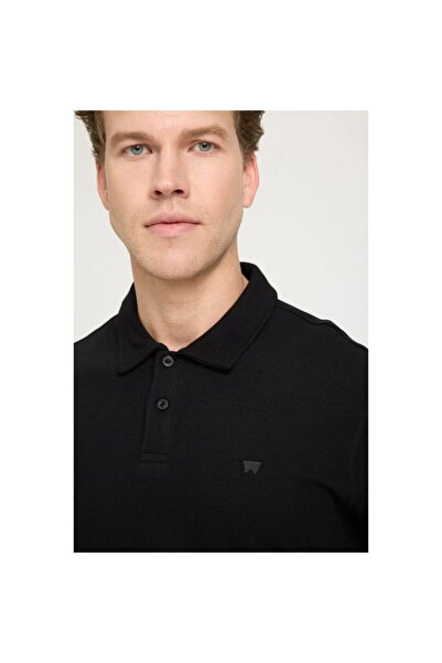 WRANGLER Siyah Erkek Polo T-Shirt W241557001 Kısa Kollu Polo T-shirt