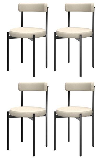 Cosargroup 4 Adet Rols Modern Yemek Masası Sandalyesi Teddy Sandalye Mutfak S...