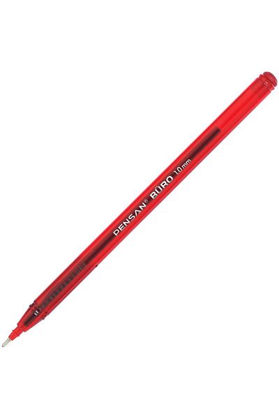 Pensan 1 Piece Red 1 mm Office Ballpoint Pen