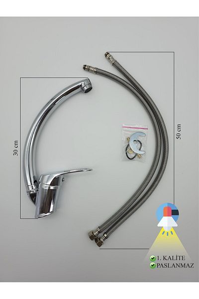CEVSAN Mix Swan Chrome Kitchen Sink Faucet - With Movable Head