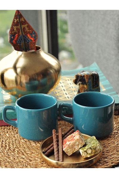 M'art Home Cera'N 2-Piece Green Teacup Without Saucer - 180