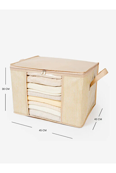 AYHANHOME Csíkos nyomtatott 2 db Közepes méretű ablakos szekrényrendező - Tároló alatti rendszerező 45x40x30 cm