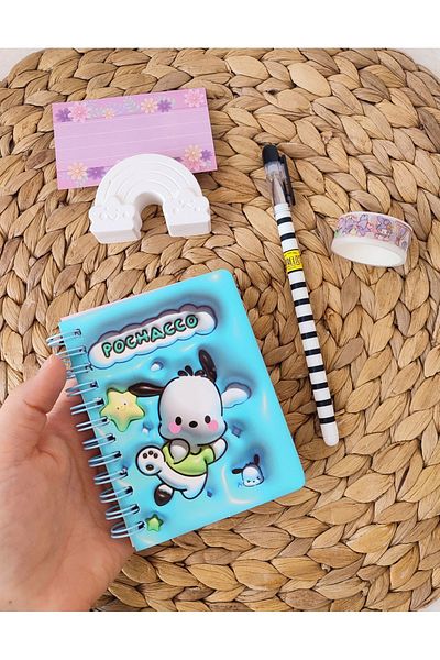 Pembe Çarşı Sanrio Tiny Notepad - Ballpoint Pen and Rainbow Note Holder Set