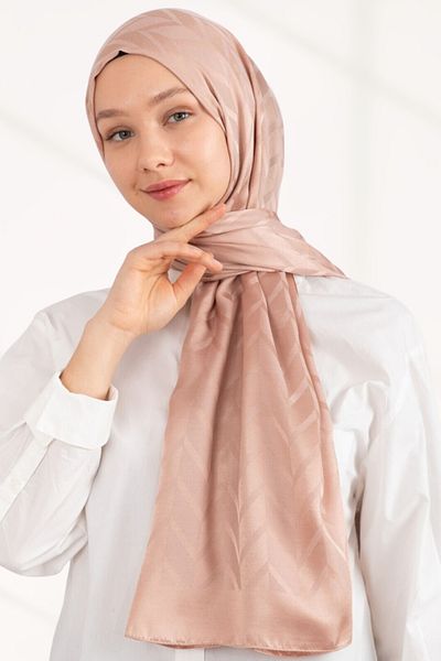hijabchi Εισαγόμενο Silky Jacquard Zigzag - Κόκκινη Πούδρα