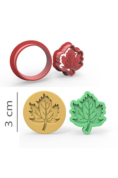 Butedo Asma Yaprak - Kurabiye, Bisküvi, Kolye Ucu Kalıp Seti - 3 cm