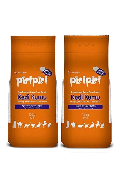 Pisipisi Ince Taneli Sabunlu Kedi Kumu 10 Kg (12 Lt) X 2 Adet