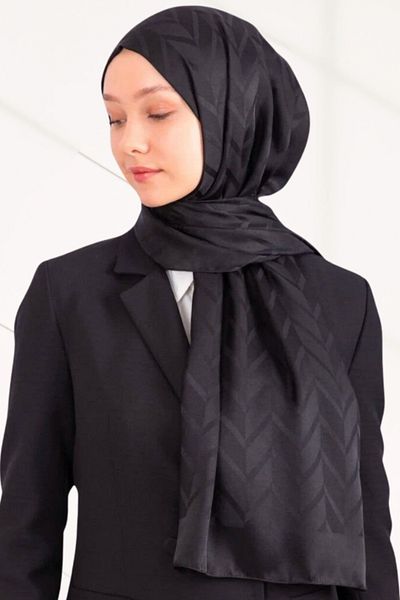 hijabchi Σειρά Jacquard Zigzag - Μαύρο