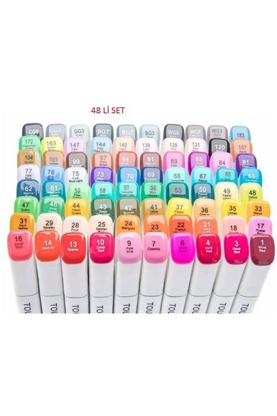 DÜVENCİ TİCARET 48-Piece Marker Colorful Bayoma Pen Set