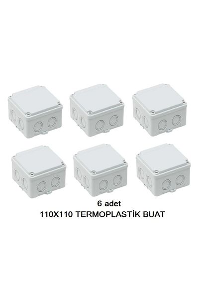 Mete Enerji Mete Energy - 110X110X65Mm Ip67 Thermoplastic Junction Box (6 Pieces)