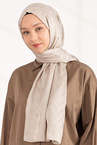 hijabchi Jacquard mătăsos importat în zig-zag - nurcă deschisă