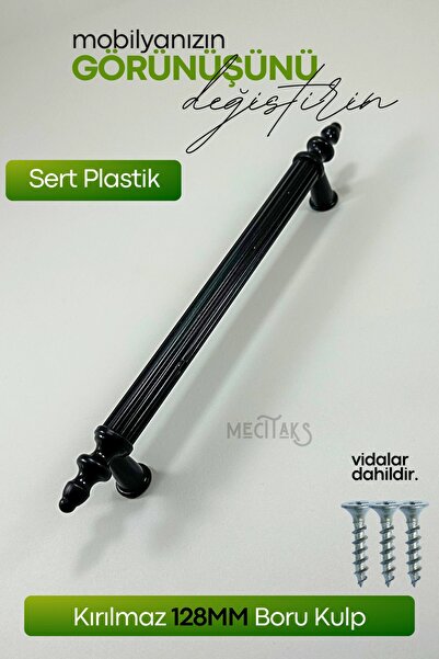 KIRSA Siyah Dolap Çekmece Kulpu 128mm Sert Polimer Kulp