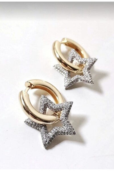 monalisatoka Kadın Gold Trend 500 Adet Zikron Taş Yıldız Küpe