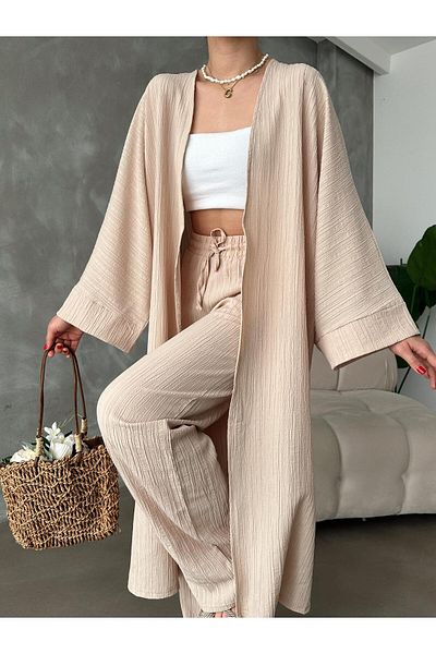 alenmoda Set chimono lung casual