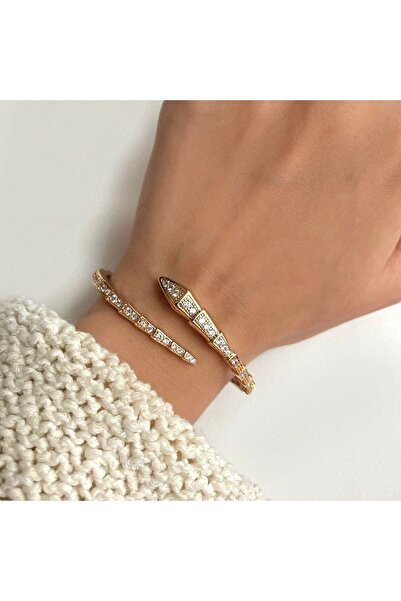 Okkostore Yılan Kelepçe Çelik Bileklik