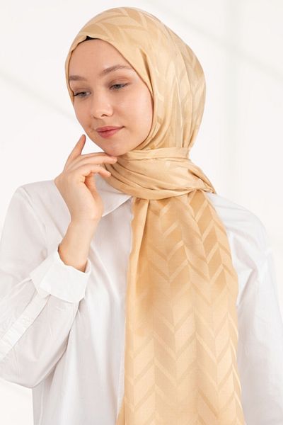 hijabchi Imported Silky Jacquard Zigzag - Gold