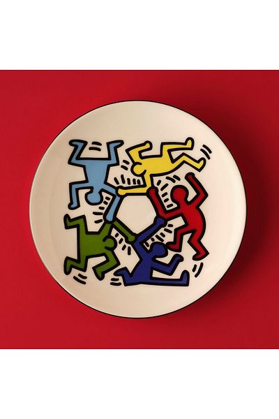 Bella Maison Keith Haring Coloured Porcelain Cake Plate (19 cm)