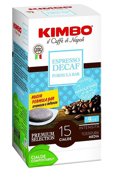 Kimbo Cialde Espresso Decaf Flat Pod Compatible Capsule Coffee (in Box of 15)
