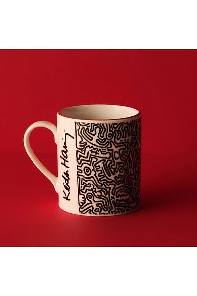 Bella Maison Keith Haring Cartoon Porcelain Mug Black (390 Cc)