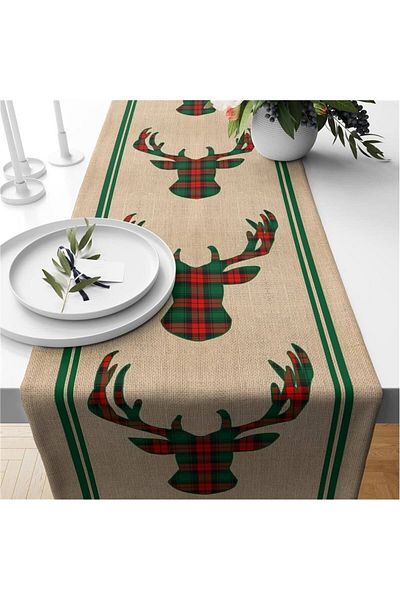 Evmila Anul Nou Special Deer Pattern Runner