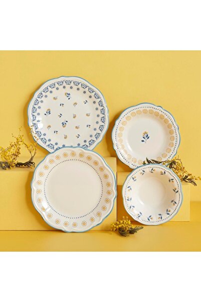 Bella Maison Mabel Stoneware 48 Parça 12 Kişilik Yemek Takımı Mavi