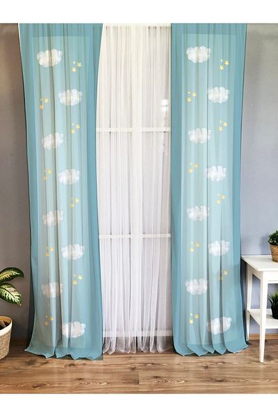 Evmila Printed Patterned Background Curtain for Kids and Baby Room