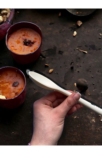 Multiamo Hard Tip Heat Resistant Fireproof Non-Stick Silicone Short Deep Spoon 20 Cm